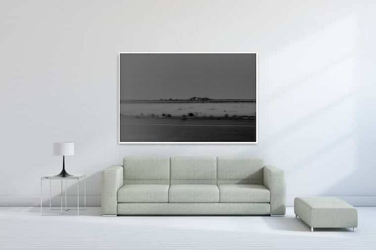 Framed print shown above sofa, size 60 × 40 inches (152.4 × 101.6 cm)