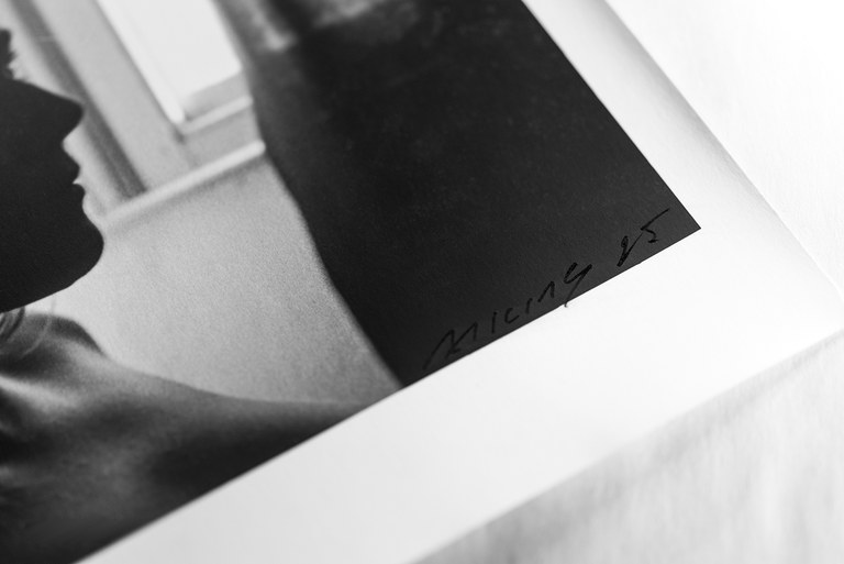 Detail of Marc Atkins signature on a photographic print